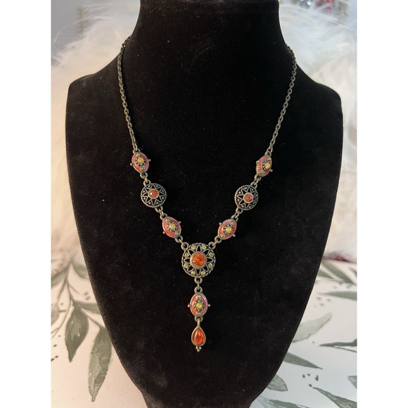 Nina Ricci Jewelry - Vintage Nina Ricci Necklace Elegant Classic Brass-tone Gift Gothic Sophisticated